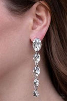 Red Carpet Radiance- White Earrings Post